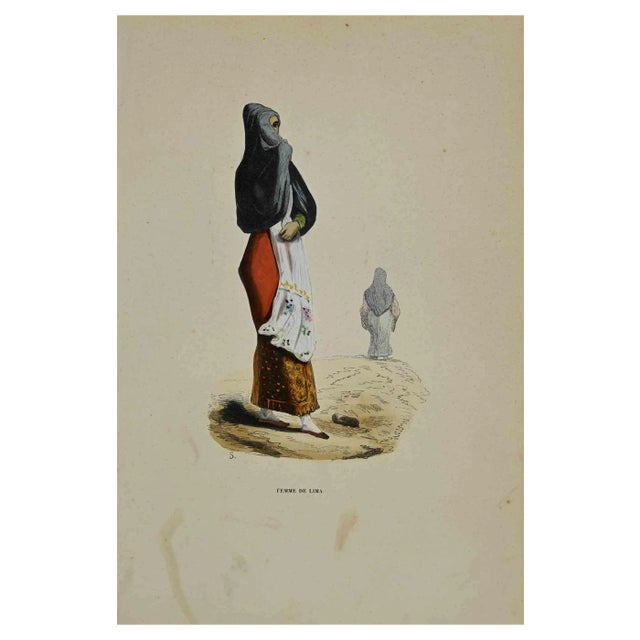 Auguste Wahlen, Femme de Lima, Lithograph, 1844 For Sale