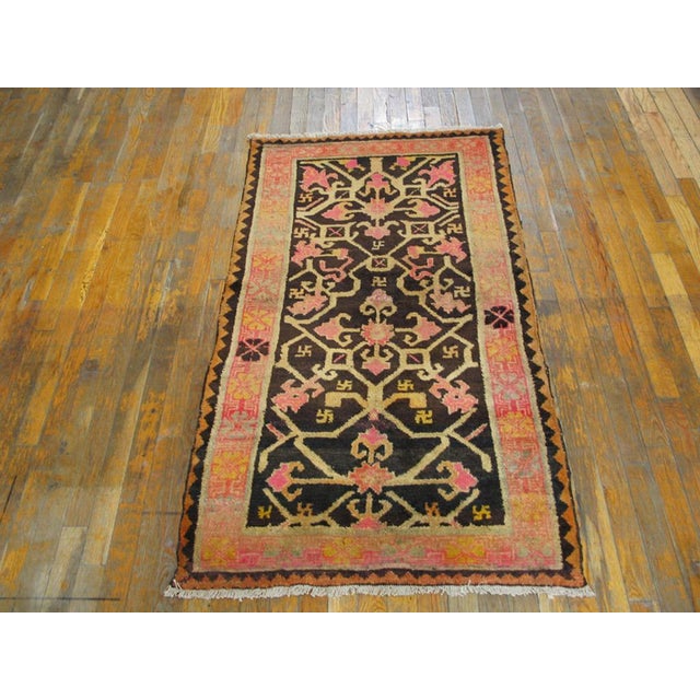 Early 20th Century Indian Carpet ( 2'8" x 4'10" - 82 x 148 ) Antique Indian Indian Knotted Rug, Circa Date: 1900s. This...