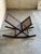 Wood Danish Modern Rocking Magazine Rack in Dark Wood and Cane Denmark 1960s For Sale - Image 7 of 8