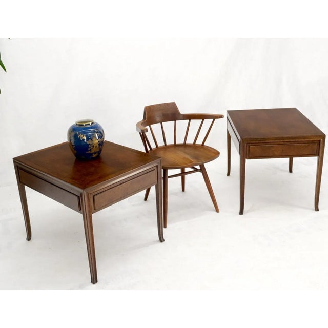 Pair Baker MidCentury Modern Rectangle One Drawer End Side Tables