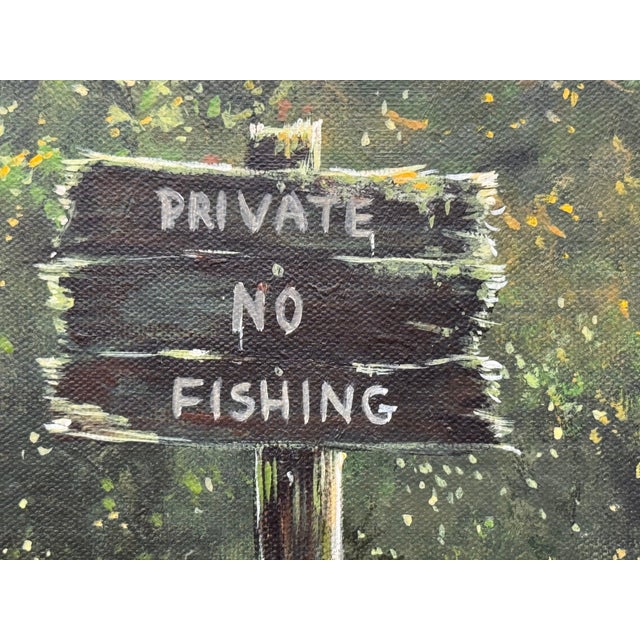 Young Boy Fishing by a Beautiful Riverside in Lush Green English Countryside 1995 For Sale - Image 16 of 18