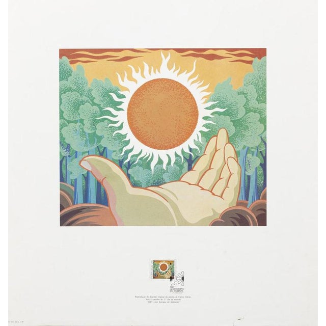Carlos Calvet, First Day of Issue Stamp, 1980s, Screenprint For Sale - Image 6 of 6