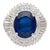 Gia Certified 6.75 Carat Oval Blue Sapphire and Diamond Ballerina Ring Size 7 For Sale