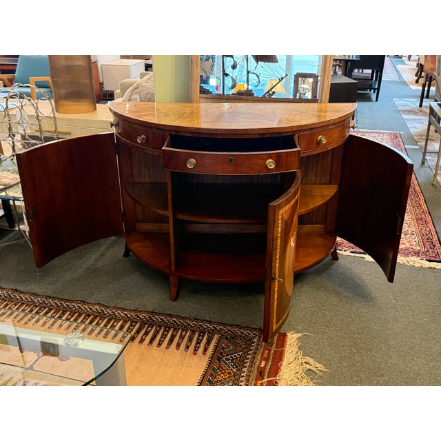 Late 20th Century Burton Ching Georgian Demi-Lune Commode For Sale - Image 5 of 12