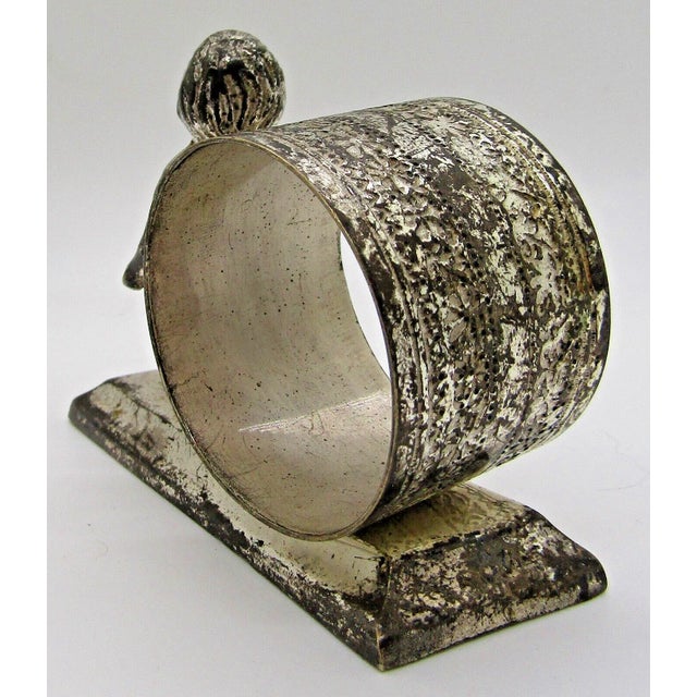 Antique Meriden Britannia Silver Plated Napkin Holder Girl With Dog For Sale In Miami - Image 6 of 10