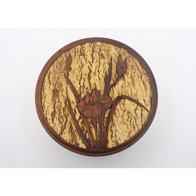 English Aesthetic Movement Collar box, late 19th century. Japanese Aesthetic design - the lid with a prominent Iris flower...