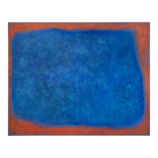 Large 4x5 Vintage Abstract Painting on Canvas, 1978 For Sale