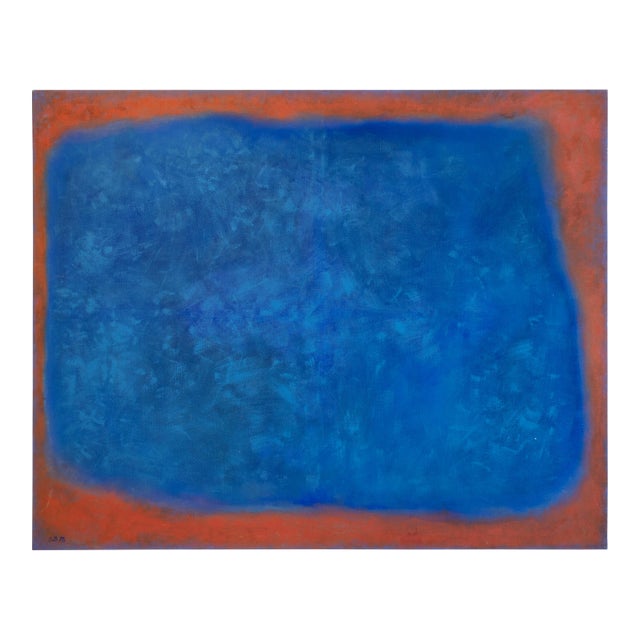 Large 4x5 Vintage Abstract Painting on Canvas, 1978 For Sale