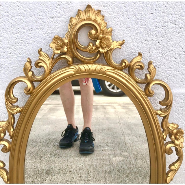 1960s Vintage 1969 Gold Ornate Syroco Mirror For Sale - Image 5 of 8