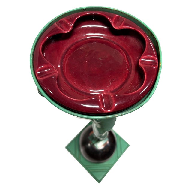 Metal 1920s Frankart Standing Nude on Ball Art Deco Sculptural Smoke Stand Model T330 For Sale - Image 7 of 11