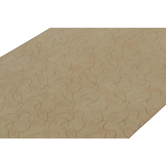 Rug & Kilim Vintage Zeki Müren Rug in Beige and Green Abstract Patterns - by Rug & Kilim For Sale - Image 4 of 7