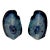 Vintage Brazilian "Blue Shot Eyes" Polished Dyed Agate Geode Bookends - A Pair For Sale