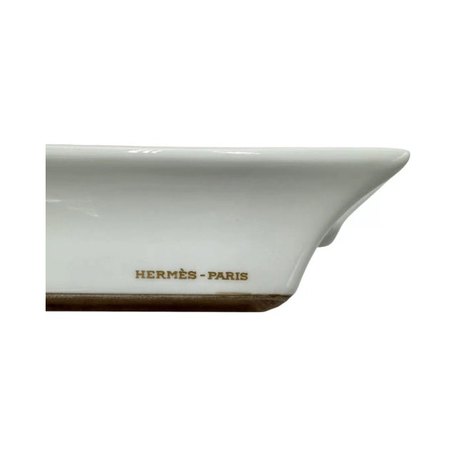 Ceramic Vintage Hermes Paris Philippe Ledoux Equestrian Porcelain Ashtray For Sale - Image 7 of 15