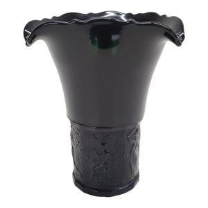 Antique l.e. Smith Black Amethyst Glass Vase – Dancing Nymphs Art Deco 1930s