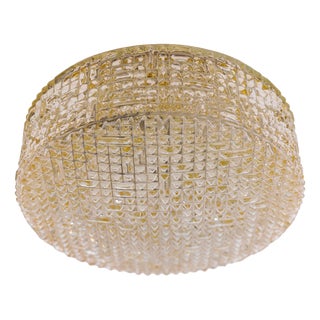 Vintage Amber Bubble Glass Flush Mount Lamp by Helena Tynell for Limburg Boom, 1960s For Sale