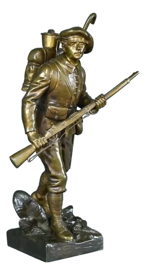 The Alpine Hunter in Bronze by E. Carlier, Late 19th Century