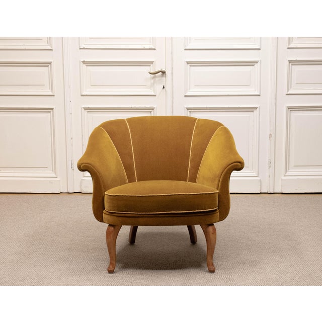 Swedish Grace Shell Back Club Chairs in Velvet, 1940s, Set of 2 For Sale - Image 18 of 18