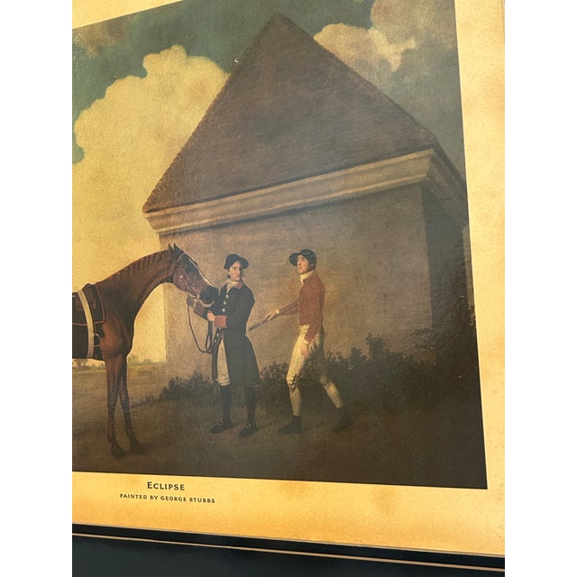 1970s Vintage Abercrombie & Fitch English Black Lacquer Wood Serving Tray With George Stubbs “Eclipse” Equestrian Print For Sale - Image 5 of 13