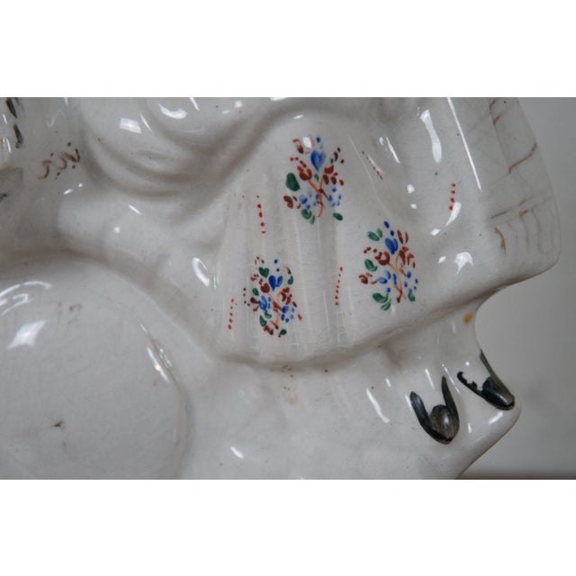 Antique Late 19th Century Staffordshire Porcelain Figurine Faux Clock Scottish Couple For Sale - Image 12 of 13