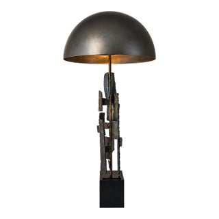 Sculptural Brutalist Bronze Table Lamp by Richard Barr for Laurel For Sale