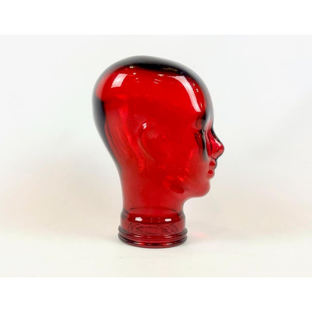 Vintage German Red Glass Head, 1970s For Sale - Image 6 of 13