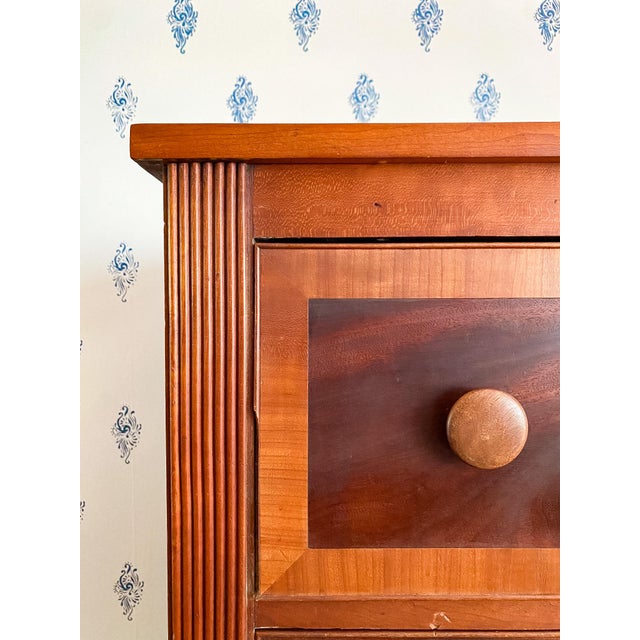 Antique Early 1800s New England Neoclassical Cherry and Mahogany Chest of Drawers For Sale - Image 11 of 15