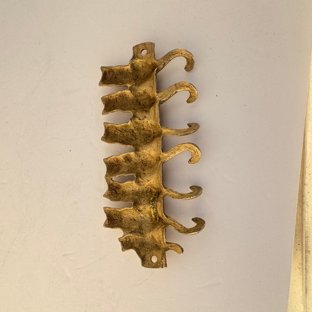 Mid-Century Modern 1970s Brass Cat Key Hooks For Sale - Image 3 of 6
