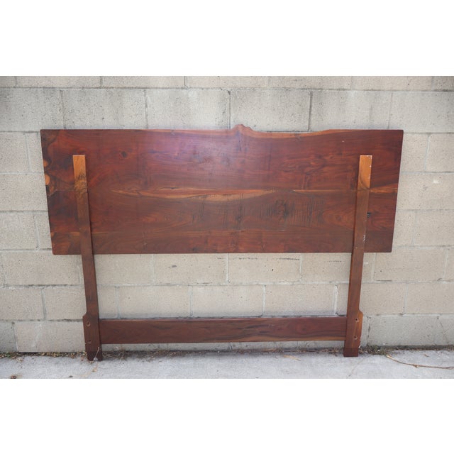California Studio Craft Claro Walnut Live Edge Queen Headboard, 1990s For Sale - Image 10 of 14