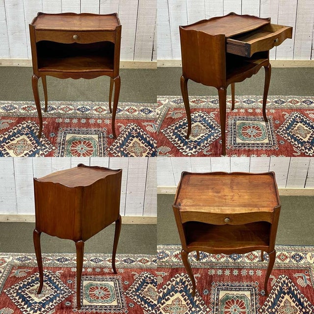 Louis XV style cherry wood nightstand from the 1950s - L=44cm, D=30cm, H=65cm.