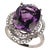 Cocktail Ring of Sparkling Amethyst and Diamonds Size 6.5 For Sale