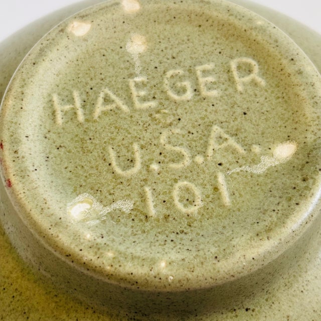 Haeger Speckled Green Pottery Bowl For Sale - Image 10 of 10