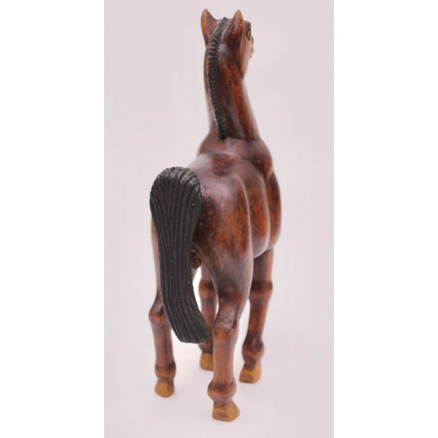 Late 20th Century Vintage Carved Wooden Horse For Sale - Image 5 of 11