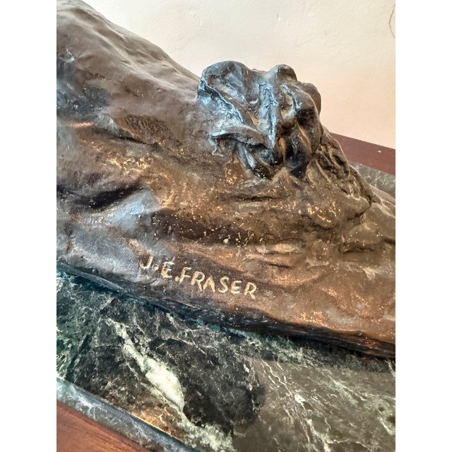 John Fraser 1960s Substantial Bronze Sculpture, End of the Trail, James Earle Fraser 1876-1953 For Sale - Image 4 of 7