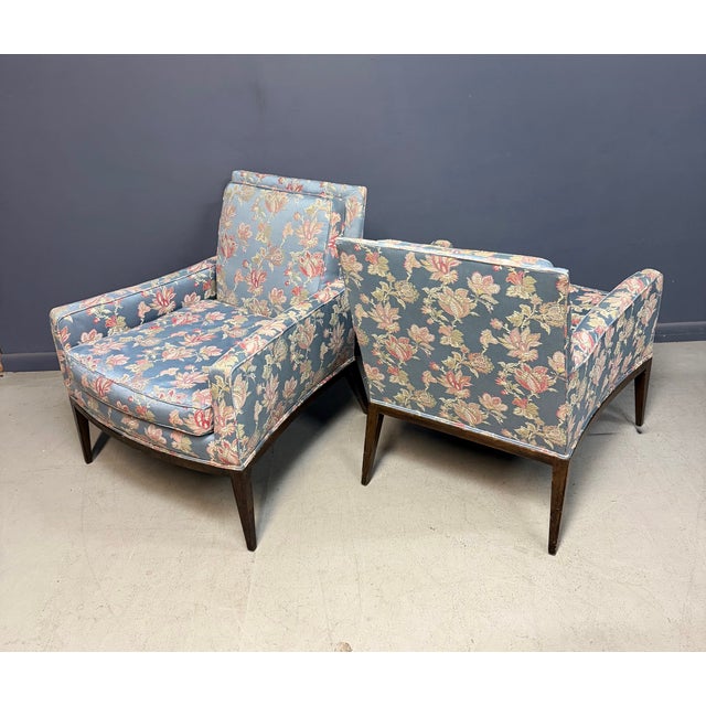 1960s Pair of Walnut Framed Lounge Chairs by Harvey Probber Mid Century, Attributed For Sale - Image 5 of 11