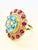 Bochic "Orient" Vintage African Ruby, Topaz & Diamond Ring Set In 18K Gold & Silver For Sale - Image 4 of 18