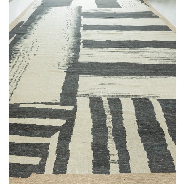 Large Abstract Modern Geometric Flat-Weave Rug by Doris Leslie Blau For Sale In New York - Image 6 of 9