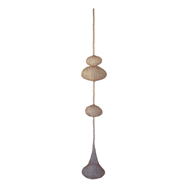 Handmade Copper Wire Sculpture Inspired by the Hand Woven Technique of Ruth Asawa #17 For Sale