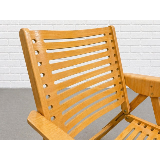 Pair of Mid Century Modern "Rex" Folding Lounge Chairs Designed by Niko Kralj, C. 1960's For Sale - Image 11 of 13