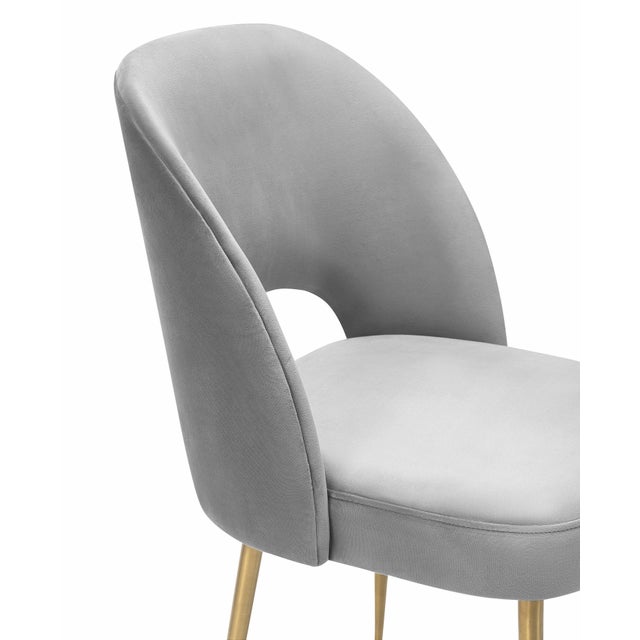 Swell Light Grey Velvet Chair For Sale - Image 4 of 7