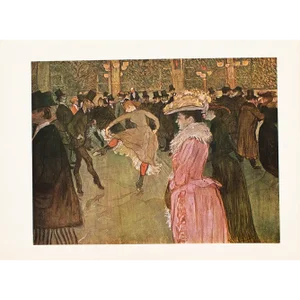 1952 After Toulouse-Lautrec "At the Moulin Rouge: The Dance", Full-Color Print
