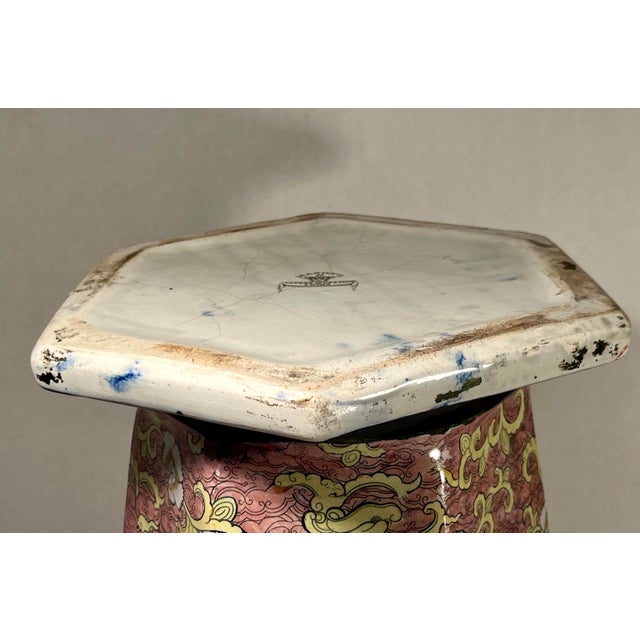 Rare 19th C. Mason’s England Large Hexagonal Ironstone Chinoiserie Vase 22” For Sale - Image 9 of 13