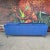 Mid Century Modern Sofa Reupholstered Blue Corduroy on Casters Possibly Selig For Sale - Image 10 of 11