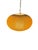 Mid-century modern spun fiberglass pendant lamp. Warm yellow/sand color with ivory diffuser. Color appears more orangey...