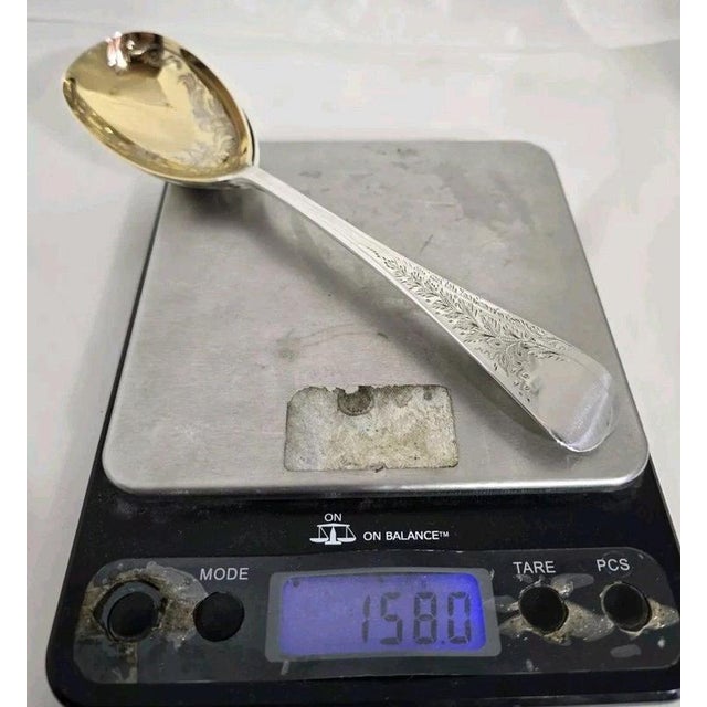 Antique Edwardian Sterling Silver Serving Spoons, Sheffield, 1905, Set of 2 For Sale - Image 13 of 14
