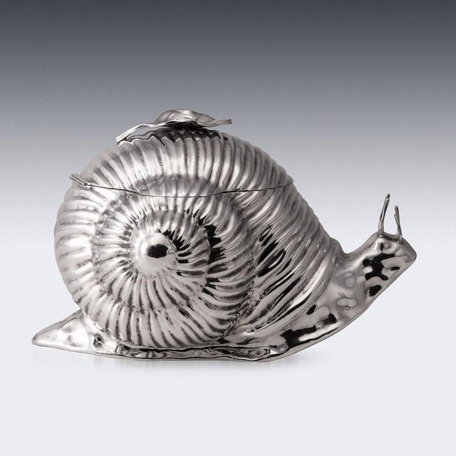 Vintage Silver-Plated Snail Ice Bucket by Teghini, Italy, 1970s For Sale - Image 3 of 18
