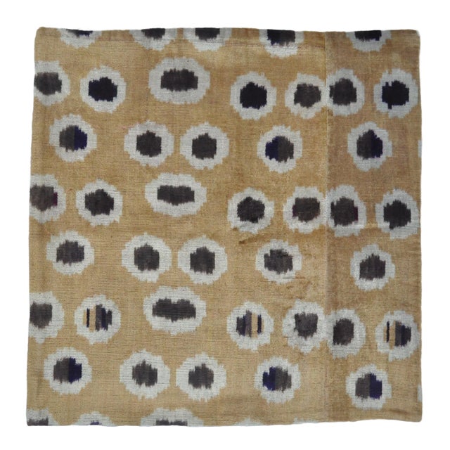 Velvet Throw Pillow With Fun Dots For Sale