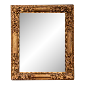 French Late 18th Century Régence Style Carved Mirror With Floral Decor