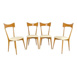 Set of 4 Italian Dining Chairs by Ico & Luisa Parisi for Ariberto Colombo, 1950s For Sale