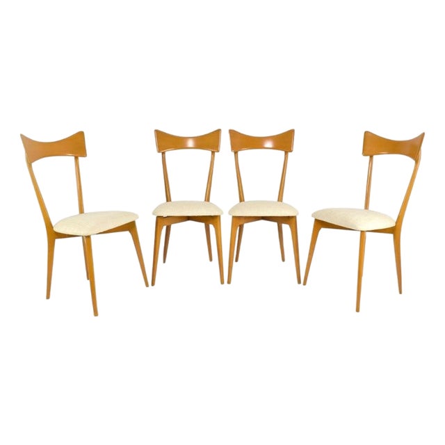 Set of 4 Italian Dining Chairs by Ico & Luisa Parisi for Ariberto Colombo, 1950s For Sale