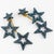 Richard Kerr Richard Kerr Petroleum Blue Jeweled Dangling Star Clip Earrings For Sale - Image 4 of 8